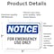 Signmission For Emergency Use Only, 5 in W x Rectangle, Vinyl Decal OS-2PACK-NS-D-35-L-12845 - alternate 4